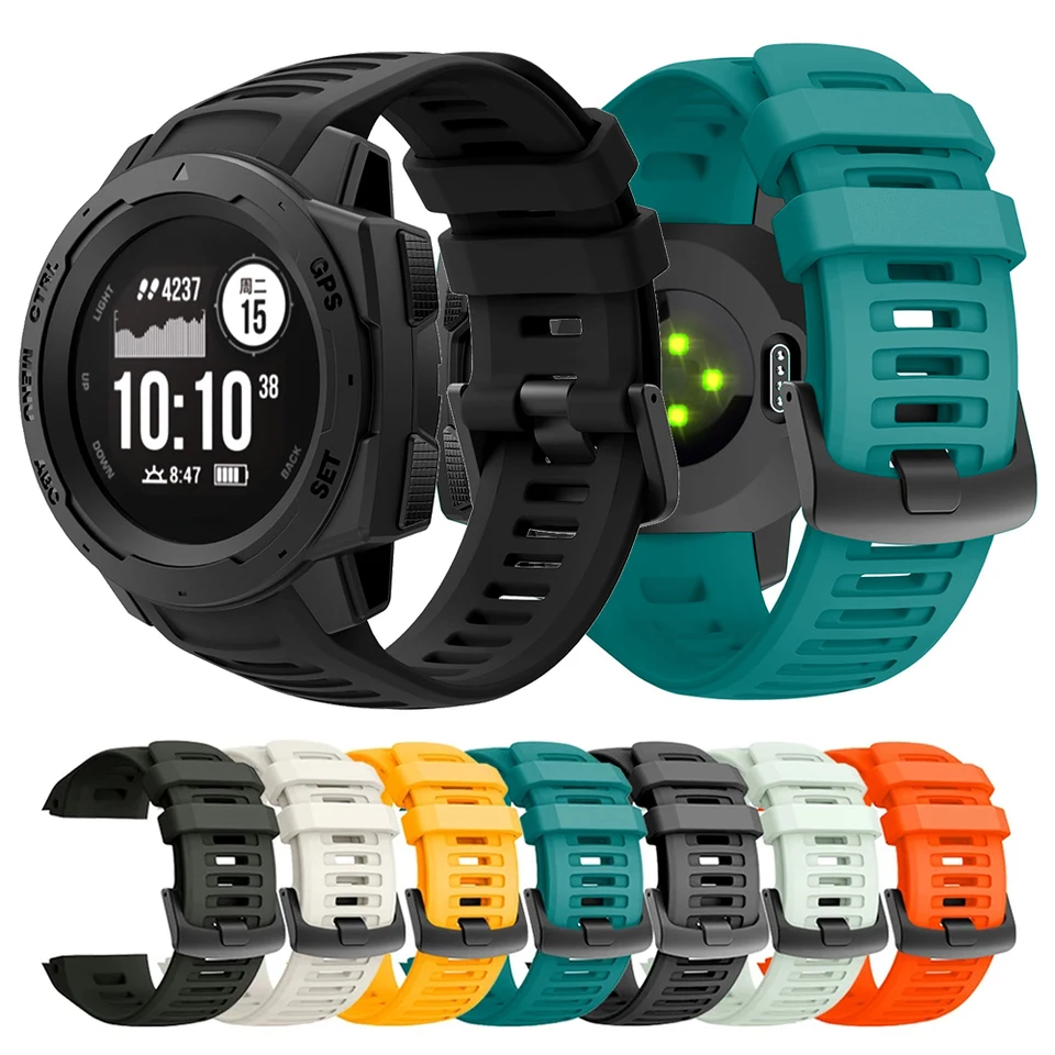 22 mm silikónový remienok pre garmin inštinkt 2 inteligentné hodinky pre garmin inštinkt príliv/taktické/esporty/surfovanie s dvojitým výkonom
