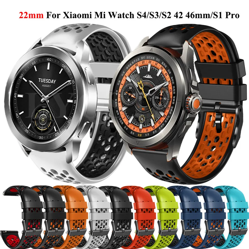22 mm Silikónový remienok pre Xiaomi Watch S4 Watchand Bracelet pre Mi Watch S3/S1 Pro/S1 Active/S2 42 mm 46 mm náramok inteligentných hodiniek