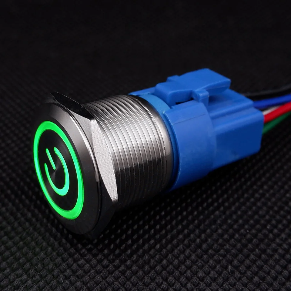 22 mm stlačené tlačidlo MAMPLEMARY SWINT LATCH LATCH LED PC RESET OFF OFF OFF BIG vodotesný fixáciu spínača NC NC FARBA 12 24 220 V
