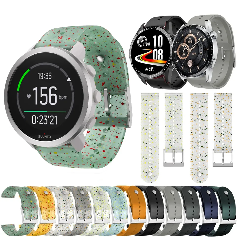 22 mm športový silikónový popruh pre Suunto Race / Race S / Vertikálne / 5 9 Peak Pro Watch Band pre náramok náramku Suunto Ocean