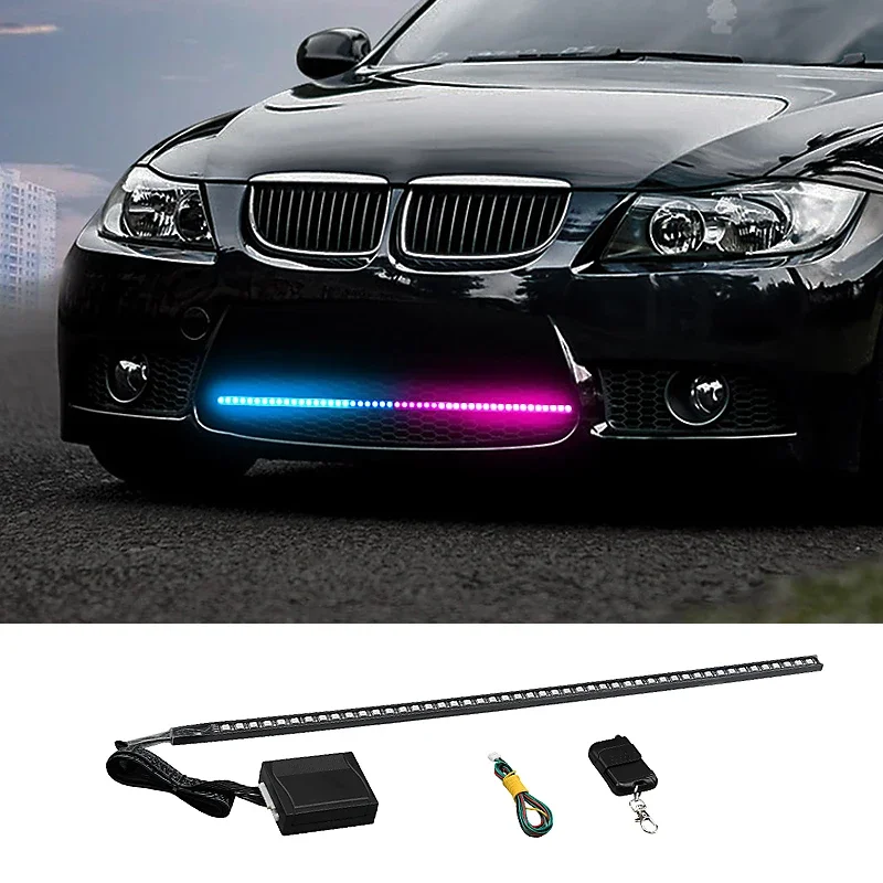 22 palcov 48 LED 147 režimov 7 Farba RGB Car Strobe Scanner Svetelný pás farebný diaľkový diaľkový super svetlý rytiersky jazdec výstražná blesková lampa