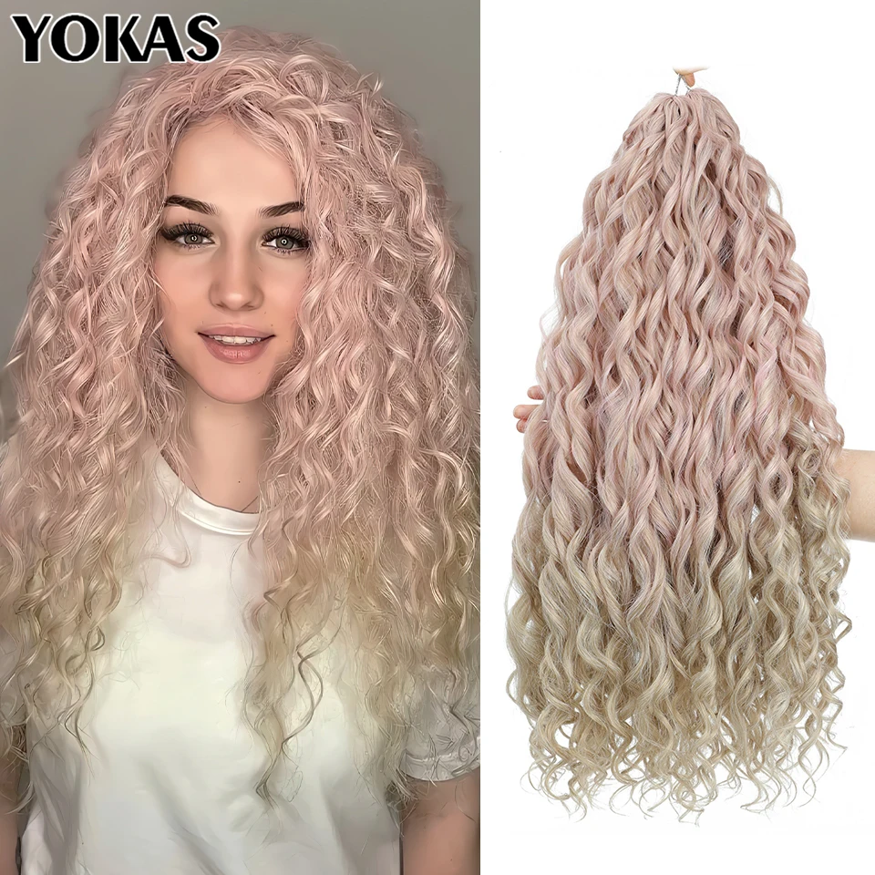 22 -palcové háčkované predlžovanie vlasov Syntetické afro Jessica kučery vopred slučované veľké kučery pletené vlasy pre predĺženia pre čierne ženy