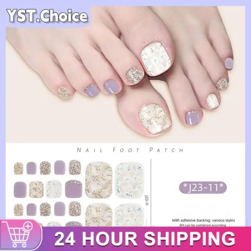 22 slepcov na nechty na nohách na nohách Classic Pattern Art Art Witerproof Coet Cop -Stickers Water Proof Rovel a očarujúci nový produkt