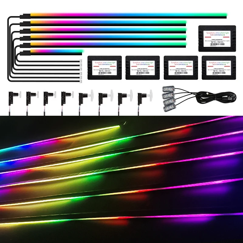 22 v 1 18 v 1 64 Color RGB Symphony Atmosféra interiéru LED akrylové vodiace vodiace vlákno optické univerzálne dekorácie Okolité svetlá