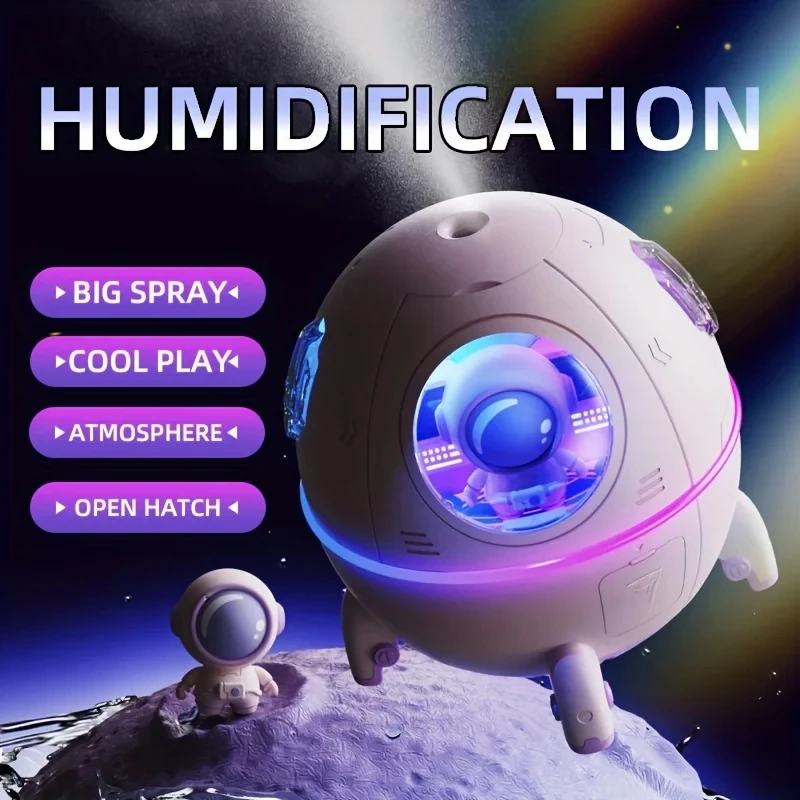 220 ml vesmírna kapsula vzduchový zvlhčovač USB ultrazvuk Cool Mist Aromaterapeuta Water Difuser s LED svetlom astronautom Humidificad
