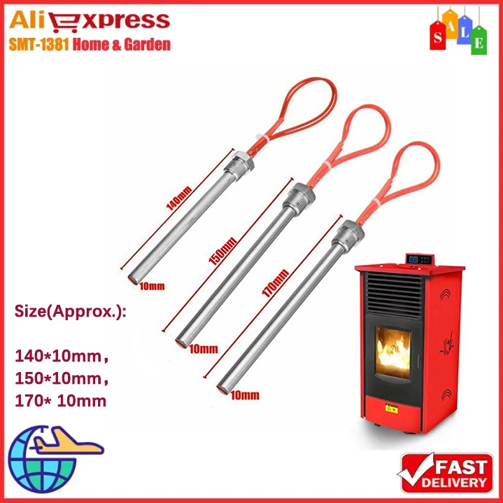 220 V 300 W Igniter Hot Rod Drevené pelety z nehrdzavejúcej ocele Vykuchovacia trubica Knidový gril zimný krb kachle na vykurovanie zásob