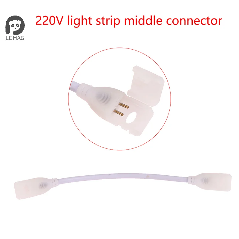 220 V EU LED Strip zástrčka pre COB 360LEDS 12 mm svetelný konektor 2pin COB LED pásik LED Svetlo Clips