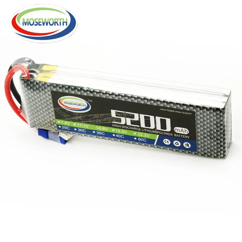 2200MAH 3300MAH 5200MAH 2S 3S 4S 5S 6S 35C 40C RC RC HELICOPTER LiP batéria pre RC Helikoptérové ​​člny lietadla XT60/T PULG
