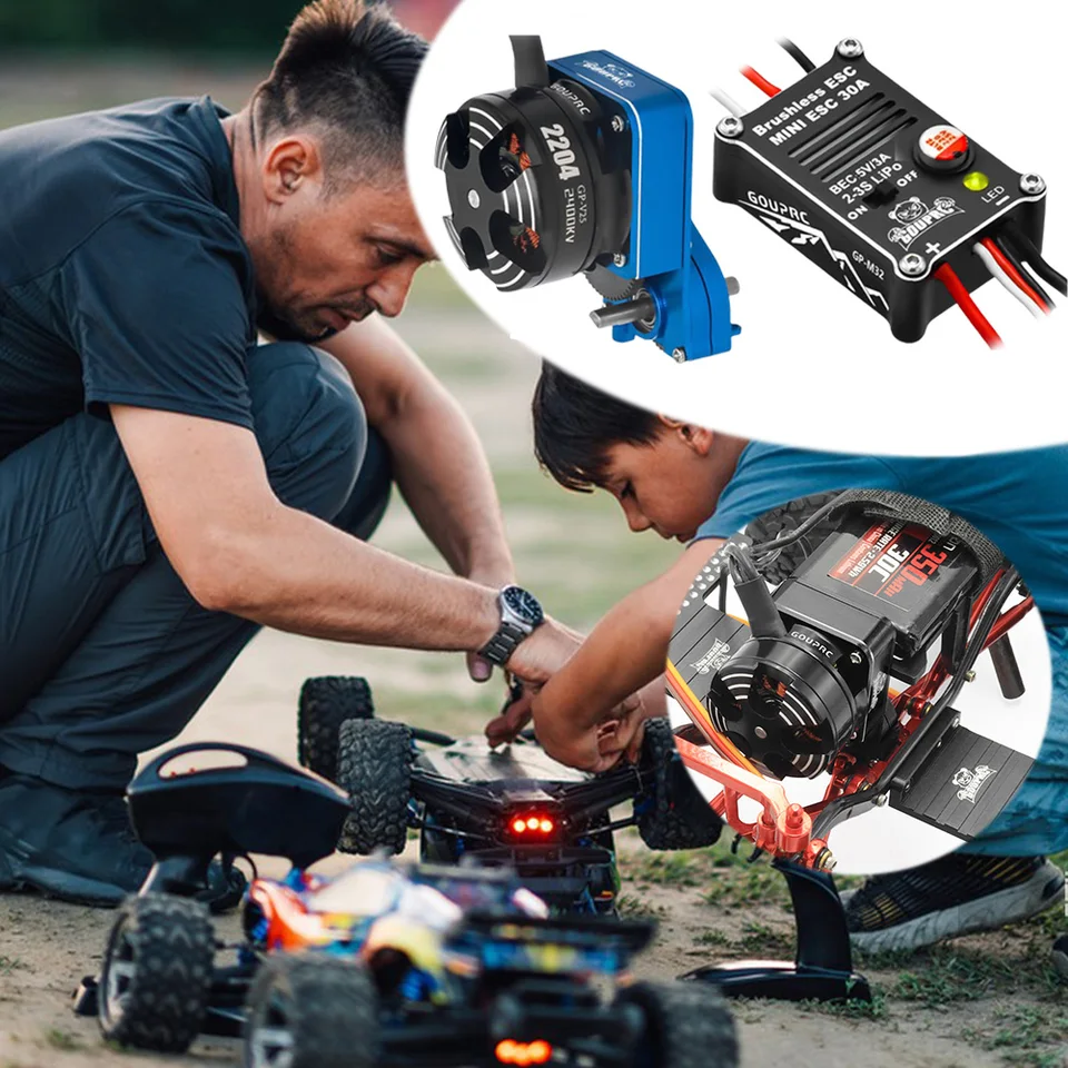 2204 2400kV Brushless Outrunner Motor s prevodovkou a 30A Brushless ESC pre SCX24 RC Crawler Axial 1/24 RC CAR TRACK