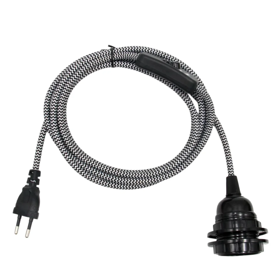 220V AC EU zástrčka lampa s prepínačom E27 závitového držiaka LAMP LAMPHADE PRINCES PRE VNÚ