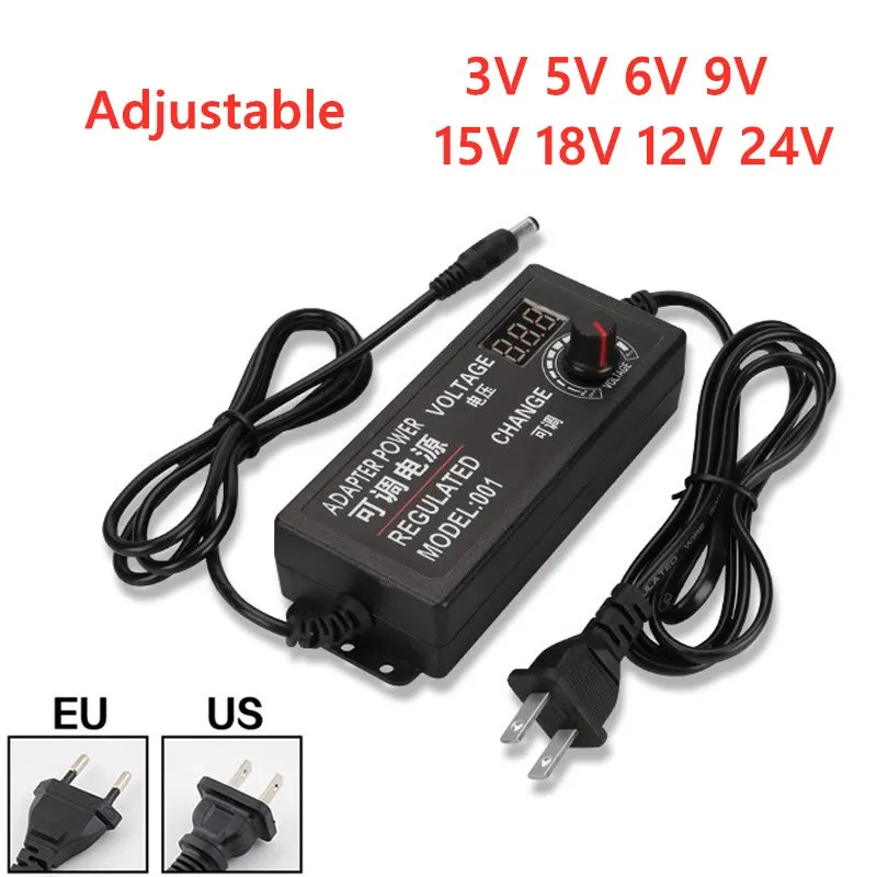 220V až 3V 5V 6V 9V 12V 15V 18V 24V 1A 2A 3A 5A Univerzálny AC DC nastaviteľný napájací adaptér DISPLATNÉ PISTORAGE PINTLAGE Regulované napätie