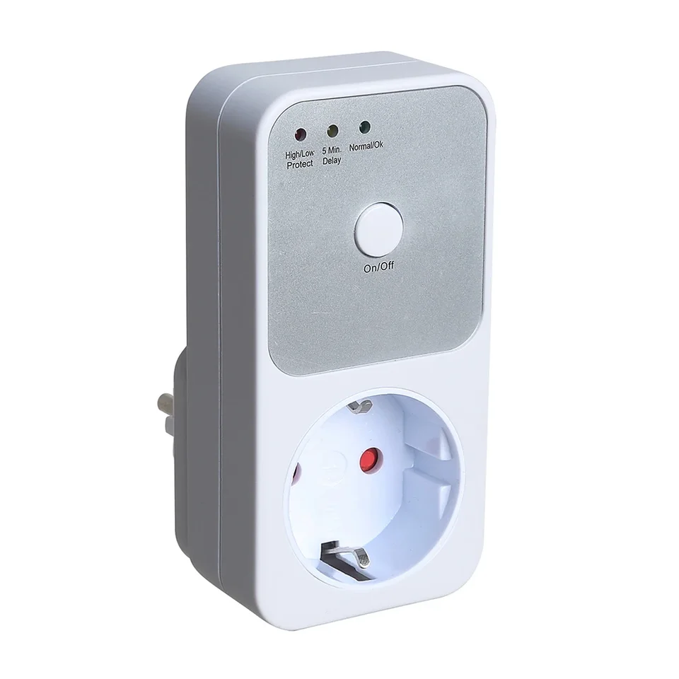 220V Protect napätia 5-6 minút relé zásuvky Elektrický stabilizátor