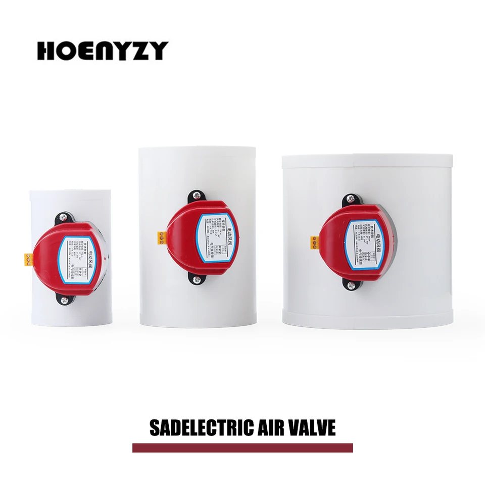 220V PVC PLASTOVÝ HAVC Elektrický šekový ventil 75/110/160/200 mm ovládacie ventily Vzduchových kanálikov pre ventilačné potrubie 24V 12V