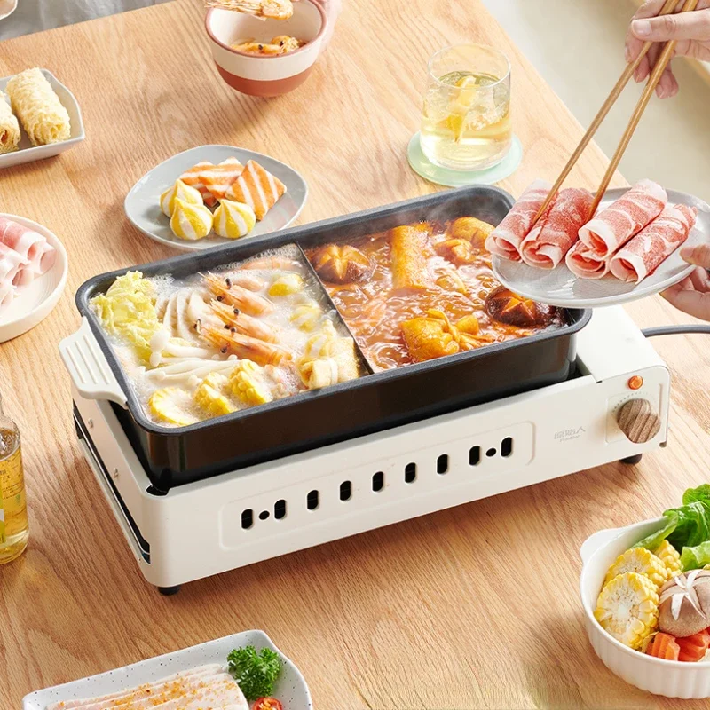 220V v interiéri bezdymového grilu Electric BBQ Domov, horúca hrniec a pečenie v jednom viacjadrovom