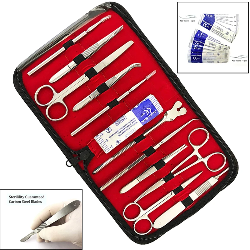 22ksové kožné stehové súpravy Študenti medicíny Študenti Stitu Practice Kit Chirurgický výcvik s pokožkou Model Tool Set Educational
