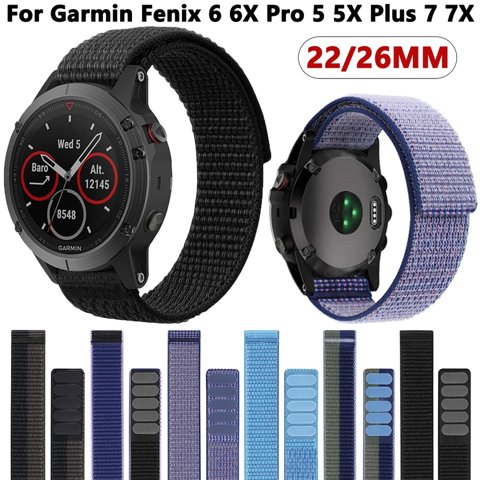22mm 26mm nylonový pás pre Garmin Fenix ​​6 6x Pro 5 5x 7 7x Epix Gen 2 Mk2i 955 QuickFit Strap WatchBands Náhradný náramok