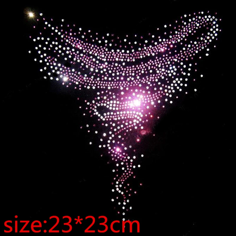23*23 cm bling kamenný výstrih železo na prenosových záplavách Hot Fix Motif motív železa na kryštálových prevodoch dizajn pre košele šaty