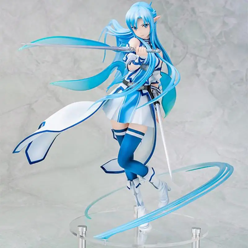 23 cm anime figúrka meča art online yuuki asuna 1/7 mierka alo ver. Voda Elf PVC akčné figúrky Zbierka modelu hračky pre deti darček