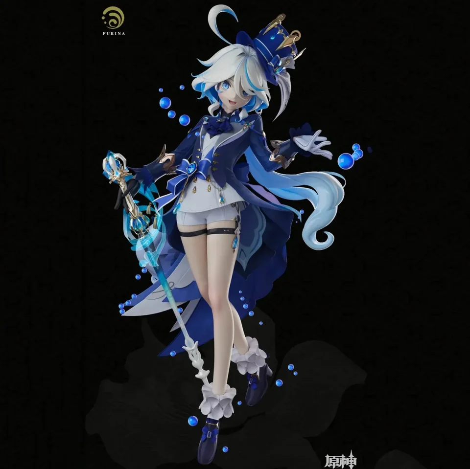 23 cm Genshin Impact furina akčná figúrka Anime Collectible Model Model Doll Forcalors Cute Girl Desktop Ozdoby dekorácie hračky darček