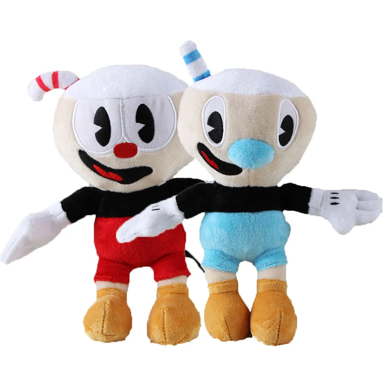 23 cm hra Mugman plyšová bábika Cartoon Cuphead Plushie Hračky Soft Puphead Feather Hračky pre deti deti narodeniny vianočné darčeky