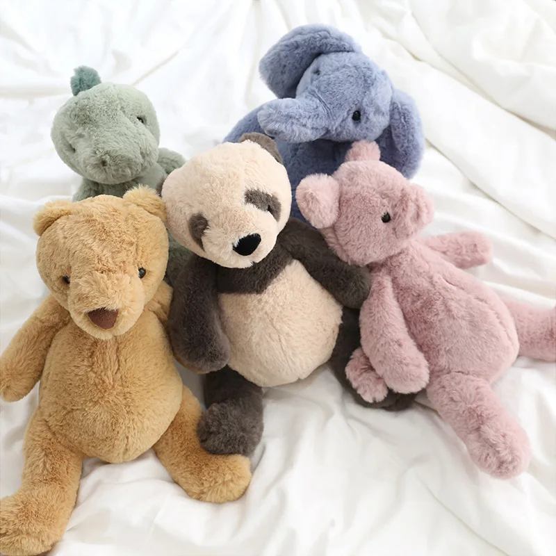 23 cm kawaii zvieratá Elephant Bear Dinosaurus mäkké plyšové bábiky plnené Panda Prashie Plushie detské hračky Darčeky pre deti