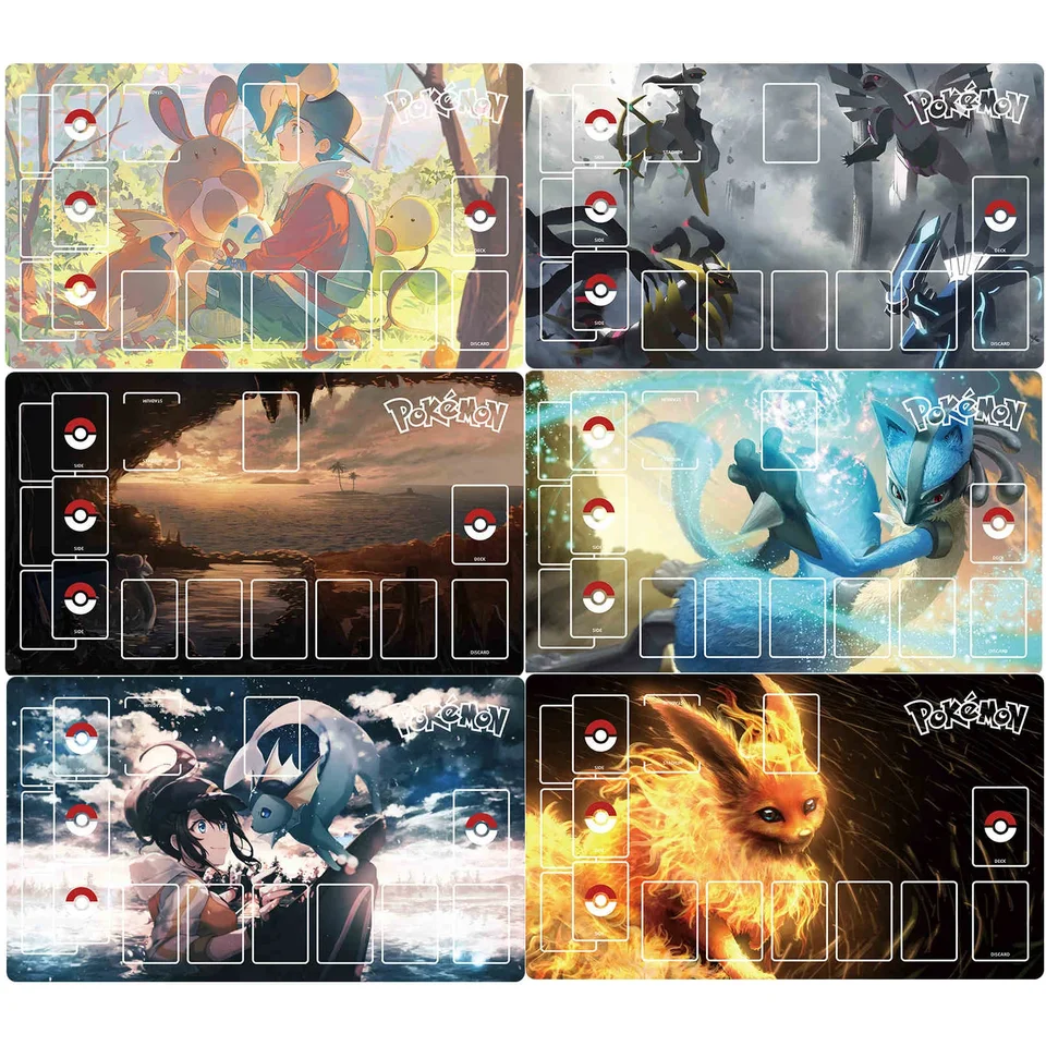 23 modelov 600x350x2mm DIY PTCG Lucario Gengar Card Battle Mat Ptcg Charizard Single Player