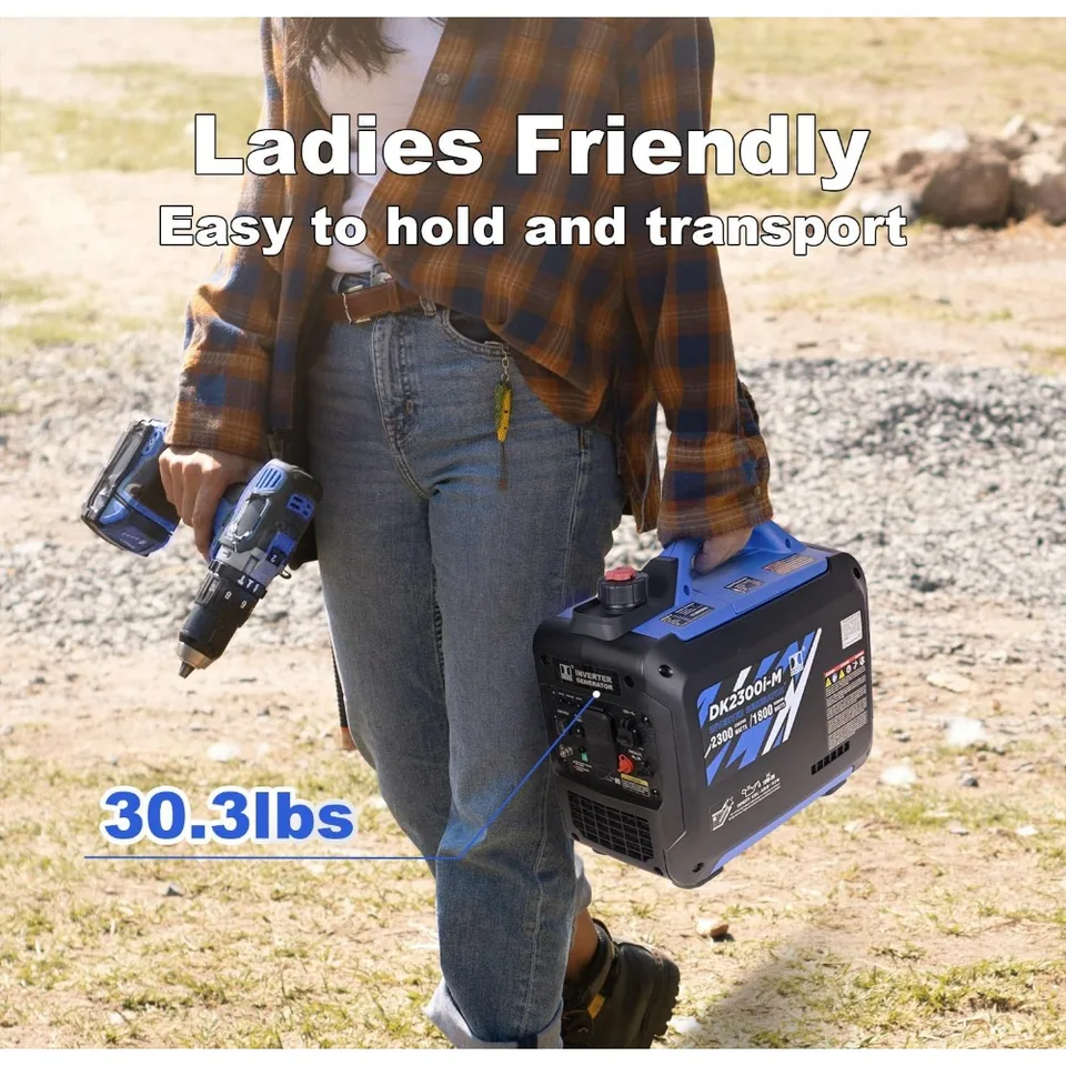 2300 W mini generátor meniča, 30 libier ultraľahka, plynový poháňaný, celkom a kompaktný, pre outdoorové aktivity kemping, generátor