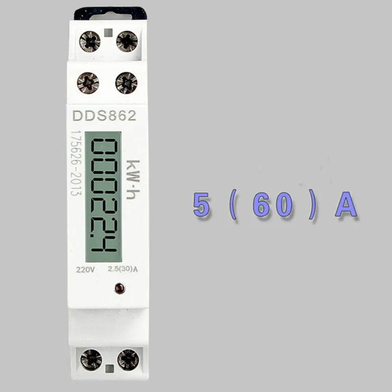 230V 50Hz jednofázová DIN Rail KWH Watthodina Din-Rail Energy Meter LCD LCD 2.5 (30) A 5 (60) A