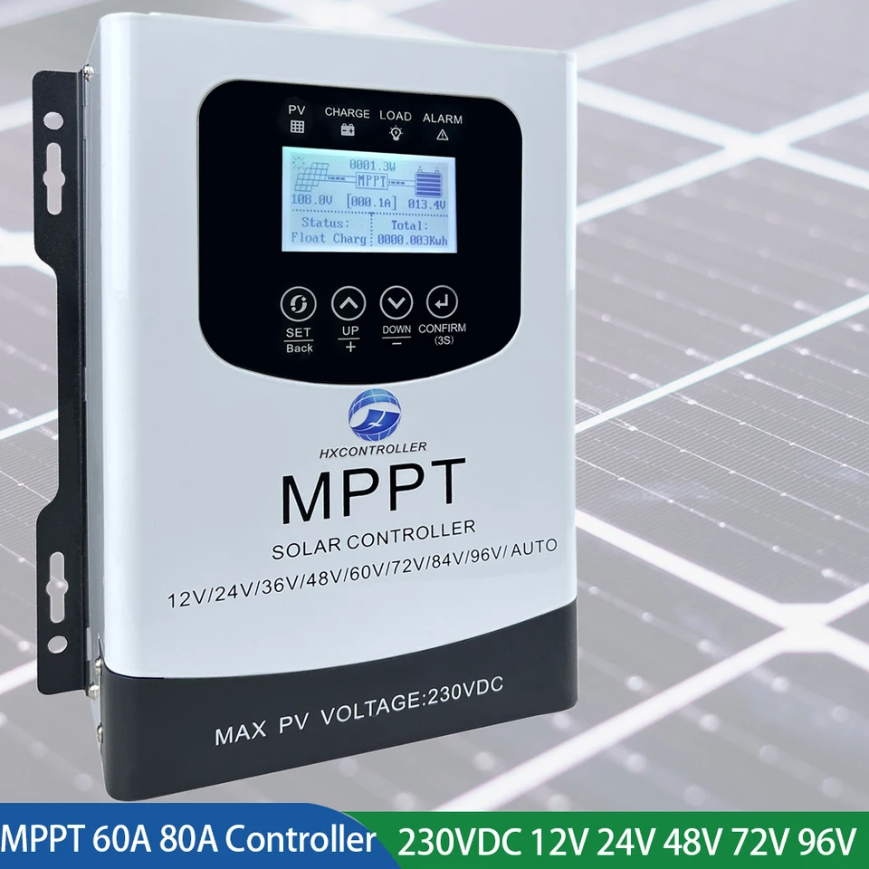 230VDC 48V 60V 72V 84V 96V MPPT Solar Charge Ovládač Loď zo skladu EÚ 40A 60A 80A PV Solárny panel Regulátor nabíjania