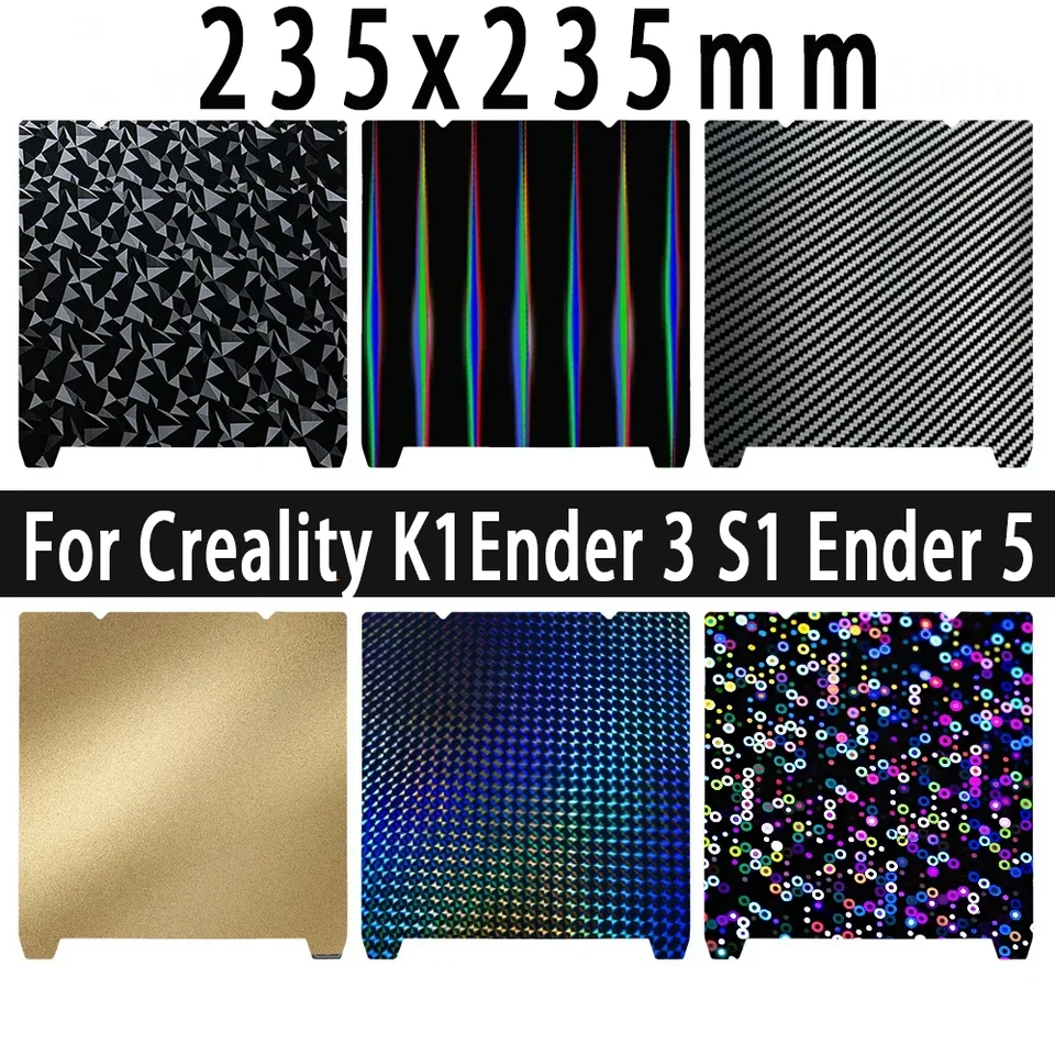 235x235mm pre crealitu K1 H1H/Pey/PEI/PET/PEO Magnetic Build Plate Double Side Swar Oceľ Oceľový plech pre ender 3 S1/S1 PRO