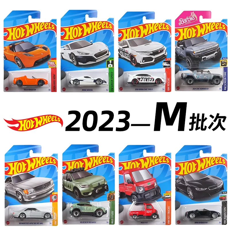 23m Hot Wheels 1:64 Benz 560 SEC Tesla Honda Civic 2024 GMC Hummer XC40 Surf Duty Collection of Die-Cast zliatiny modelov Trolley