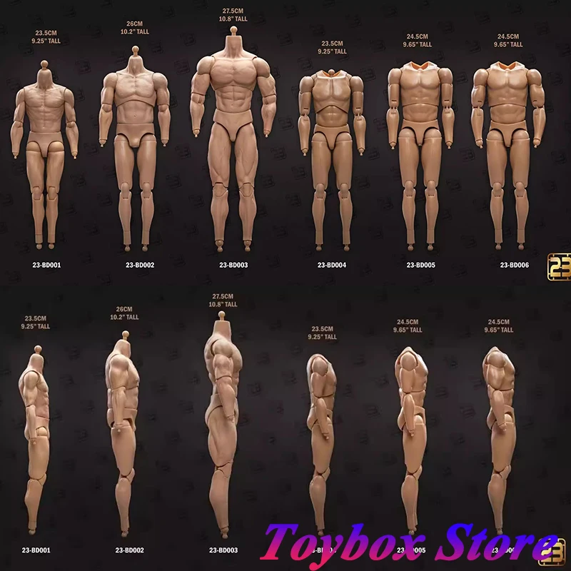 23Toys bd001-bd006 1/6 Movinable Man Body Rôzne výšky výber tri typy ručných modelov príslušenstvo pre 12 