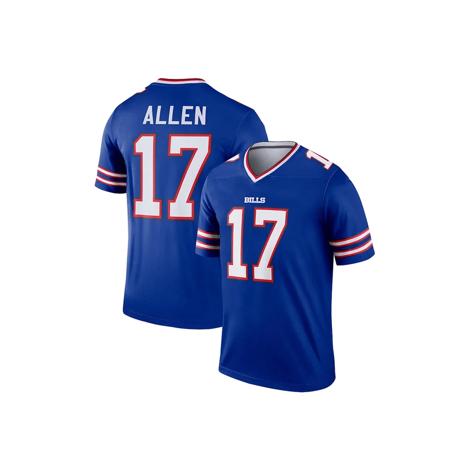 24-25 Dospelí Buffalo American Futbalové dresy Rugby Jersey Sportswear Training Jersey Tričko Bills Allen 17 Číslo
