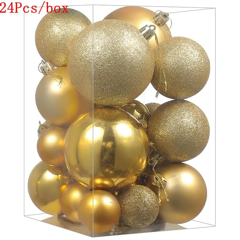 24/30ks/box 4 cm vianočné loptové ozdoby Vianoce Tree Závesný prívesok vianočná dekora pre dom 2025 Navidad Natal Nový rok darčeky