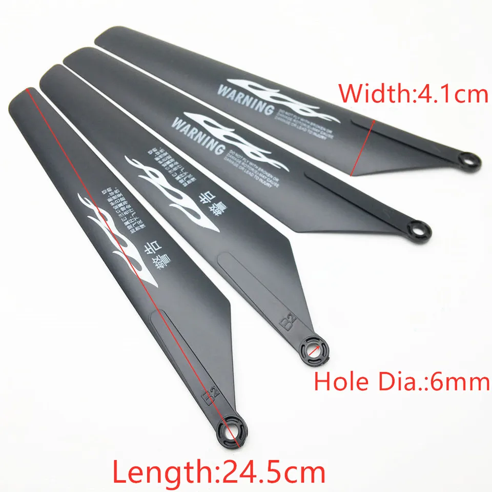 24,5 cm 245 mm hlavné čepele rekvizity Rotory AB Fan Fensles pre R/C Hračky Hrunic lietadla Lietadlo náhradné diely Príslušenstvo