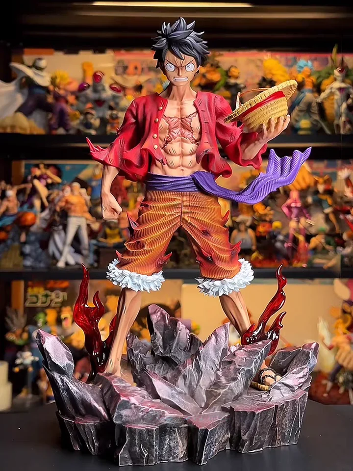 24 cm Nový jeden kus Luffy Anime Obrázok Štyria cisári Monkey D. Luffy Action Figurine PVC Collectible Model Model Doll Hračky