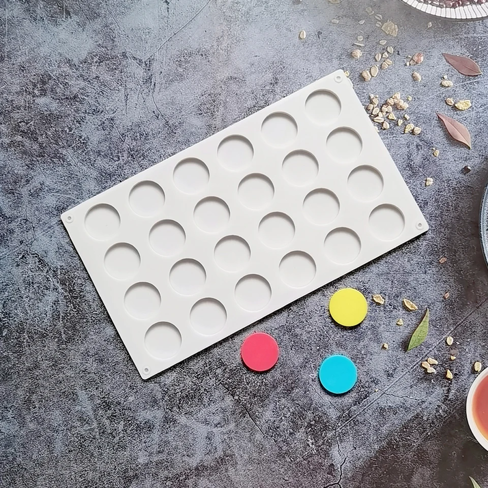 24 dutiny ploché okrúhle silikónové koláčové formy pre domácich majstrov čokoládových pudingov Puding Pastry Pastry Pastry Dezert Bakeware Bakeware Nástroje