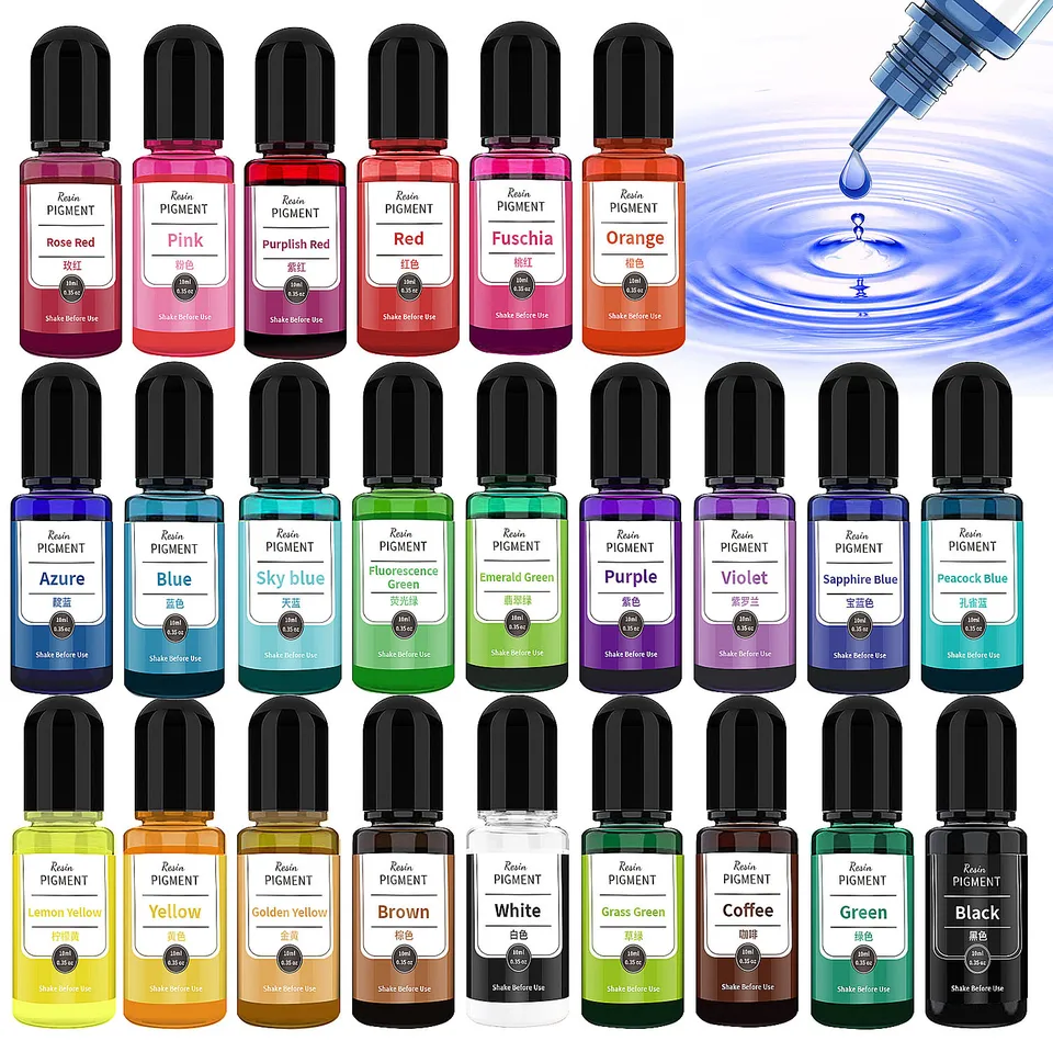 24 farieb epoxidová živica pigment difúzna sfarbenie pigmentu halo tekuté farbivo pre DIY UV Epoxidové živice plesne šperky
