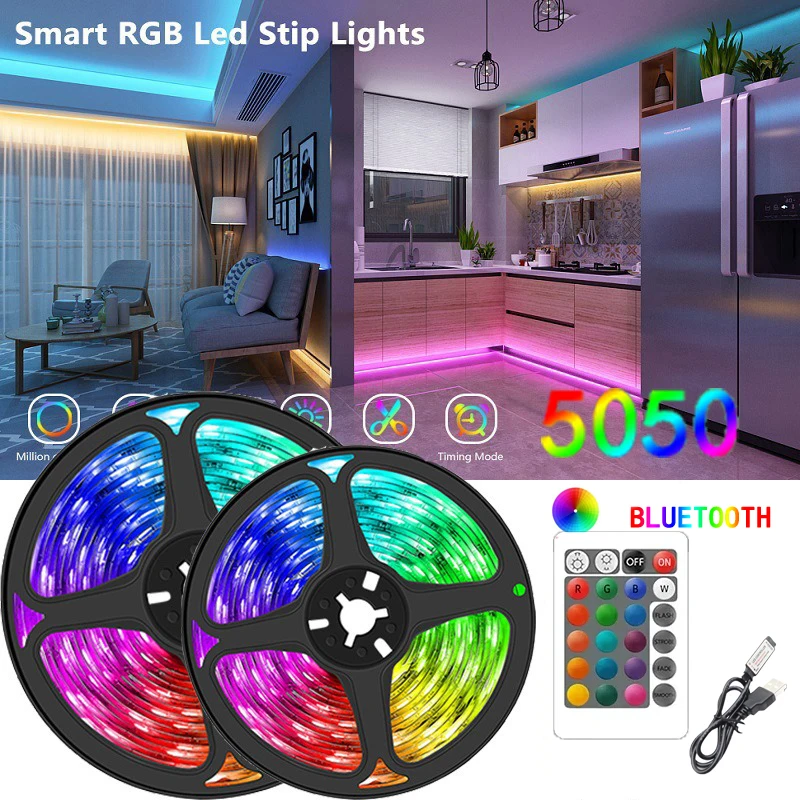 24 Klávesov 5050 LED svetlo Svetl 5M USB Multicolor RGB TV TV Light Bar Esports Game Room Room Family Party Decoration Night Light