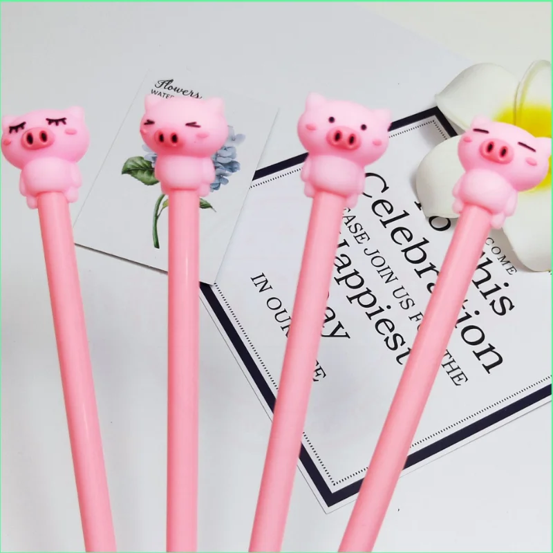 24 ks roztomilé kreslené ošípané v tvare neutrálnych pier set študentskej ceny Kancelária Kawaii Späť do školy