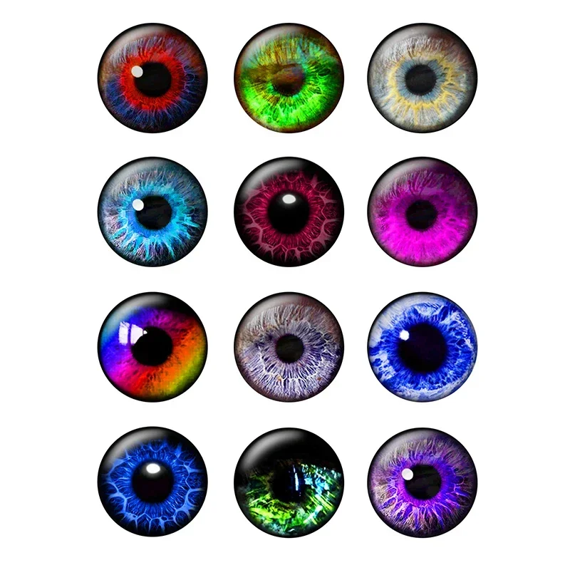 24 ks/veľa super tenké Blythe Doll Eyes Foto Round Glass Cabochon 14 mm plochý chrbát nasadený do DIY Blyth Doll Eye Eye BT161