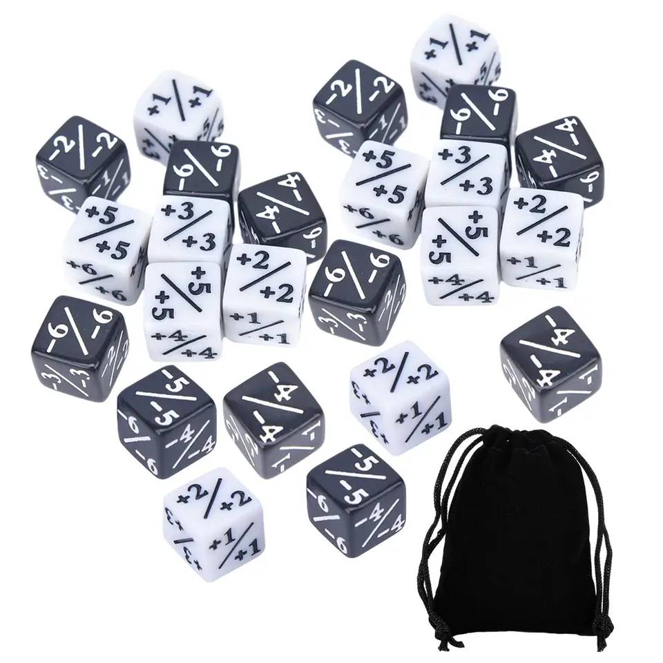 24 kusov counter token kocky sledovanie kocky pult kocky vzdelávacie hračky Math výučba pre herné príslušenstvo pre karty (čiernobiele)