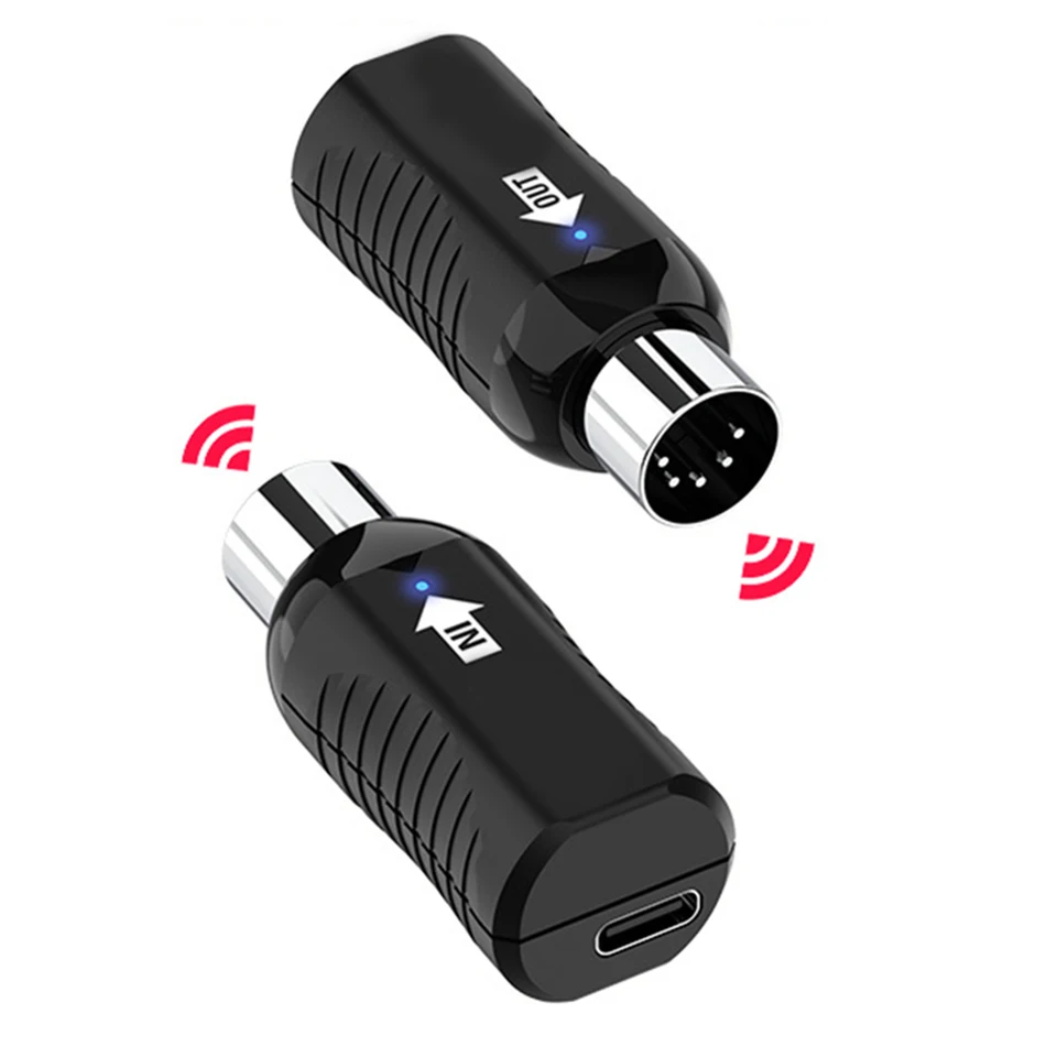 24 l x18 W x50 h mm MIDI Wireless Adapter Digitálny klavírny adaptér Menší ako 5 ms latencia stabilný prenos USB nabíjanie
