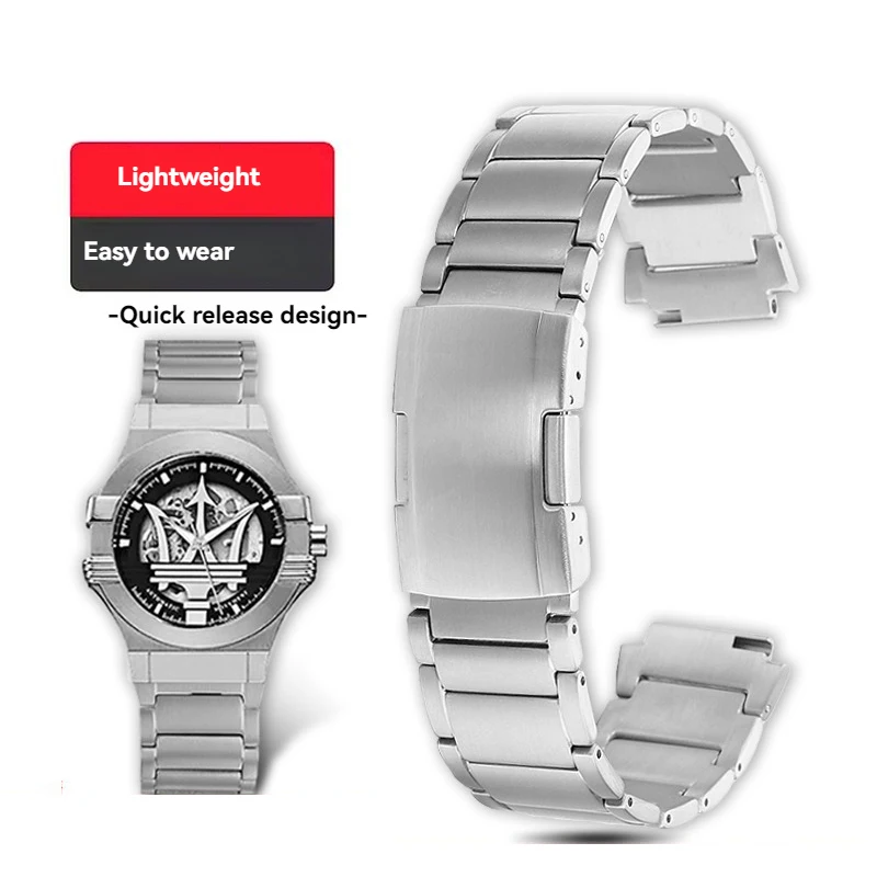 24 mm titánový popruh pre Maserati Trident Watch Band R882110039 R8821108038 R8821108025/8035 Modifikovaný kovový oceľový reťazec hodiniek
