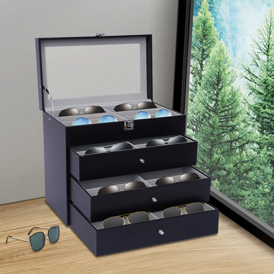 24-mriežky slnečné okuliare okuliare okuliare Storage Display Box/ Držiteľ organizátor