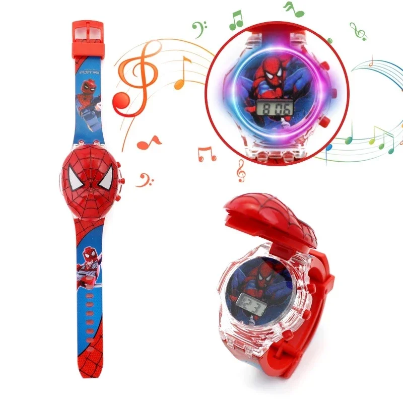 24 Obrázky Marvel Cartoon 3D Projection Electronic Electronic Watch Frozen Mickey s kreatívnymi darčekmi Flip Anime Hračky pre deti pre deti
