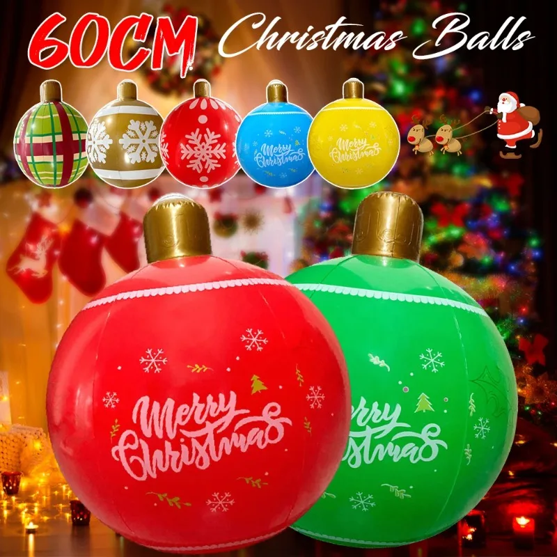 24 -palcový nafukovací vianočný loptičku PVC Vianoce snehová vločka Ballon Party Atmosféra loptičky Vonkajší dvor trávnika veranda Decor Darčeky Navidad