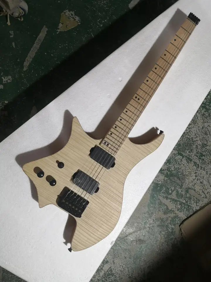 24 pražcových ľavákov Elektrická gitarová gitara Tiger Grain Prírodné drevo Dyh