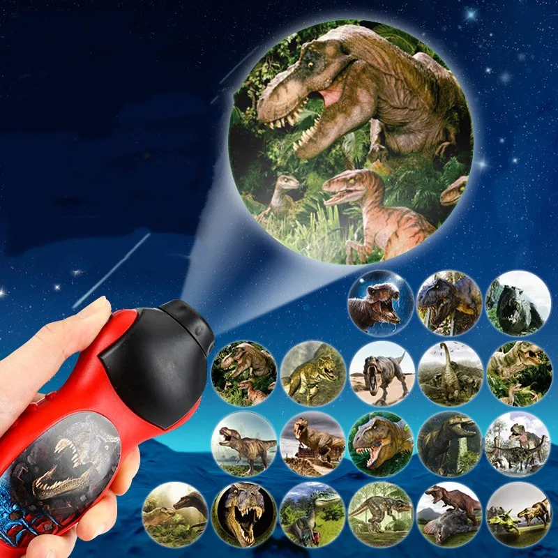24 vzorov baterka projektor lampa vzdelávacie hračky pre deti Detský darček dinosaurus kreatívny projektor Zaujímavá hra pred spaním