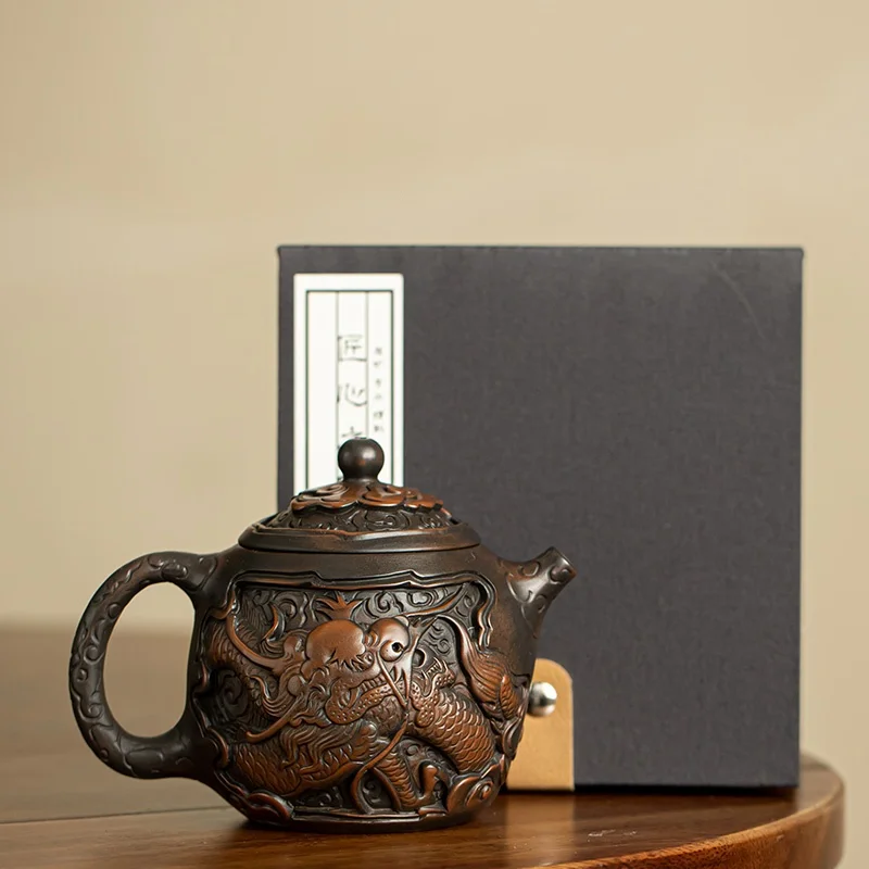 240 ml fialová hrnčiarska vinobranie čajovňa keramická rezbárka Kung Fu Čajárka Single Teapot Pu'er Tave Teach Tea Tea Sets Čínsky čajový hrniec